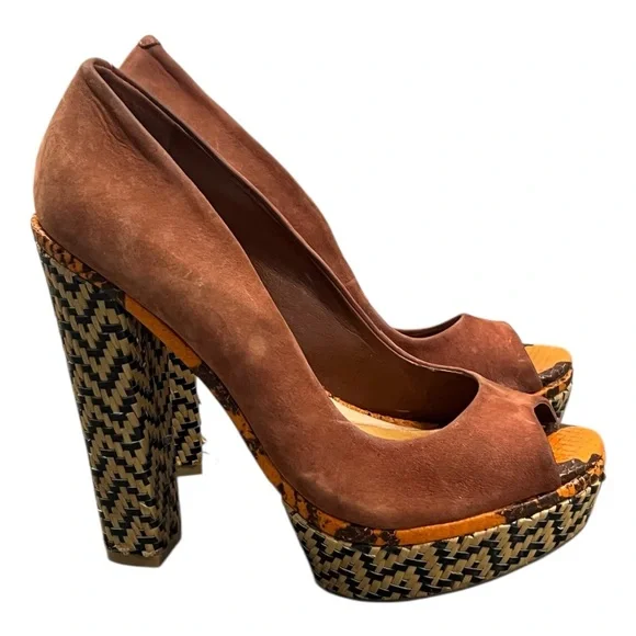 Schutz Cara Raffia High Heel - Picture 1 of 12
